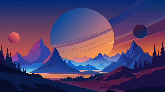 Free ai generated planet landscape vector