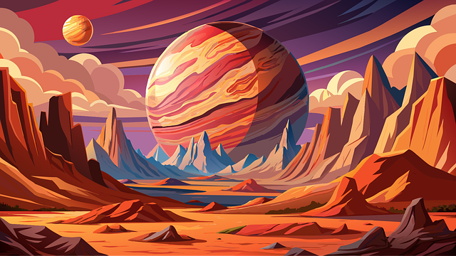 Free ai generated planet landscape vector