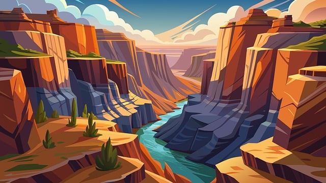 Free ai generated canyon mountains vector