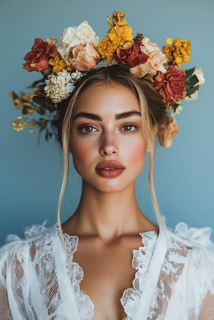 Ai Generiert, Frau, Blumen, Kopfschmuck