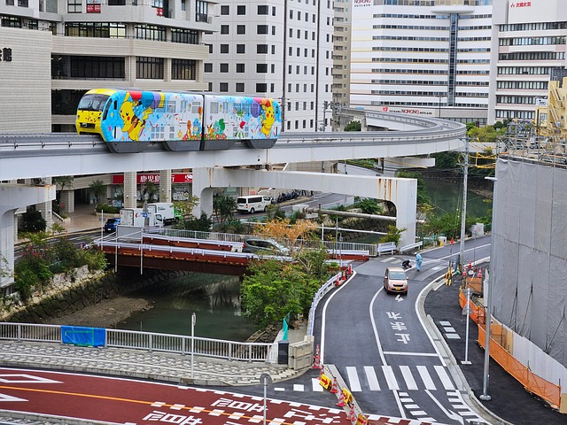 Okinawa, Japan, By, Monorail, Tog