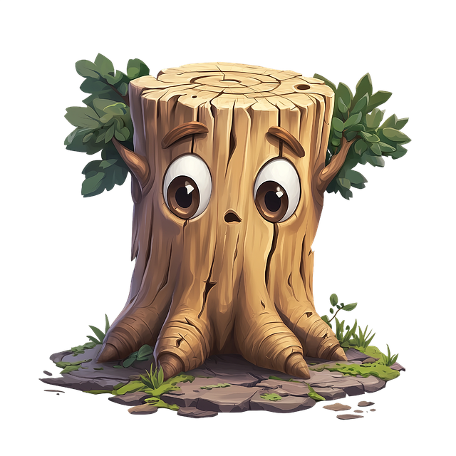 Free ai generated tree stump cartoon stump illustration