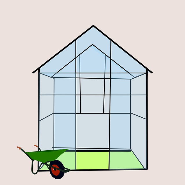 Free greenhouse gardening wheelbarrow illustration