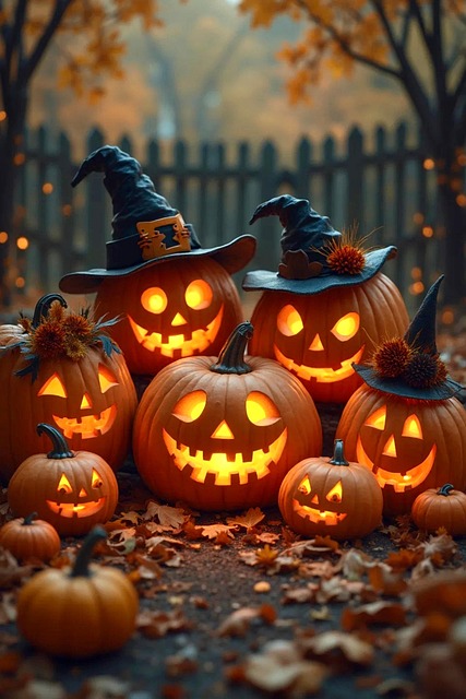 Free ai generated pumpkins hats illustration