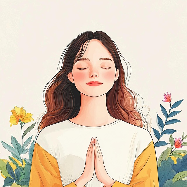 Free ai generated girl prayer illustration