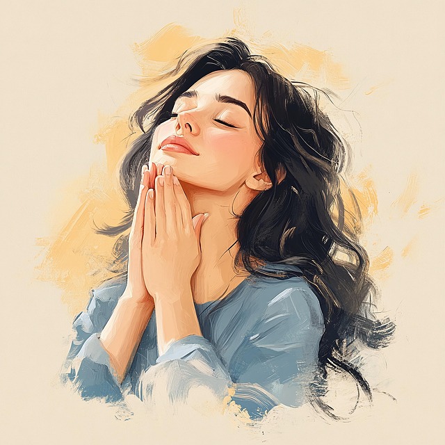 Free ai generated girl prayer illustration