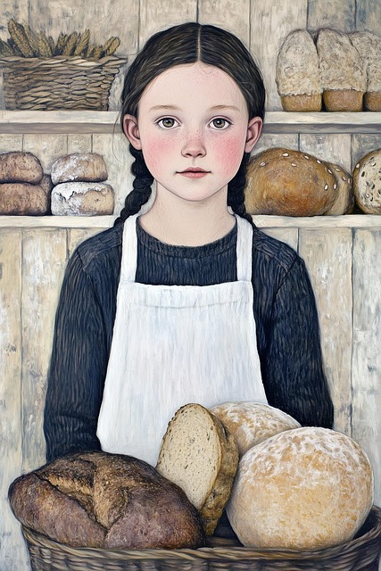 Free ai generated girl bakery illustration