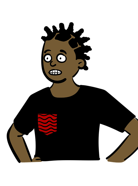 Free man surprise cartoon illustration