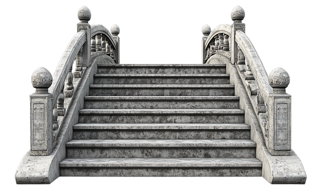 Free ai generated chinese stone stairs traditional architecture illustration
