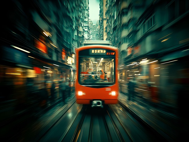 Free ai generated tram urban commute illustration
