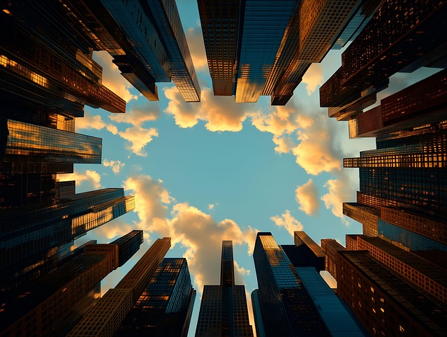 Free ai generated skyscrapers city skyline illustration