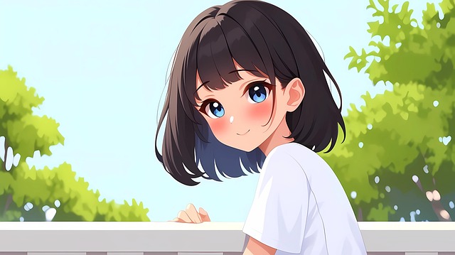 Anime, Porträt, Mädchen, Karikatur