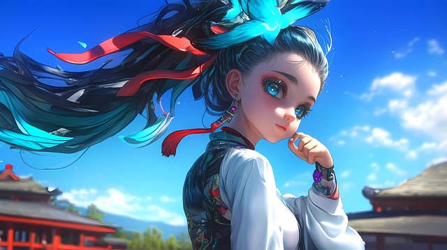Anime, 3D, Expressive, Mädchen, Pose