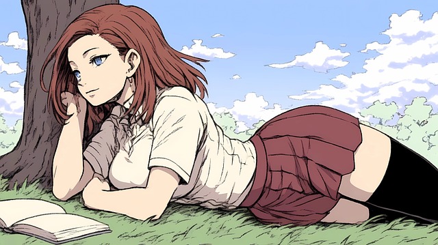 Anime, Mädchen, Lesen, Lügnerisch