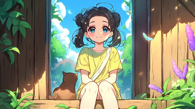 Ai Generiert, Mädchen, Anime, Sitzung