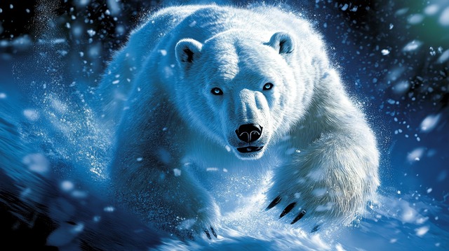Free bear fierce snow illustration