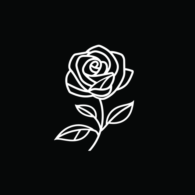 Free ai generated rose line art vector