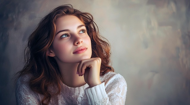 Free ai generated woman thoughtful illustration