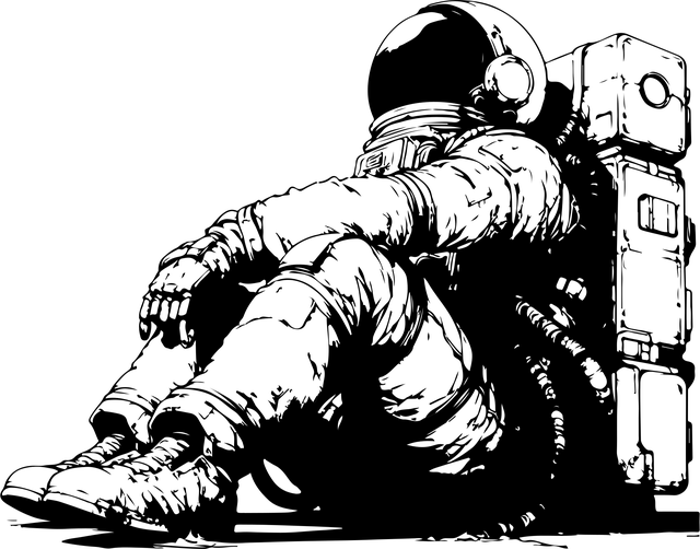 Free ai generated depressed astronaut vector