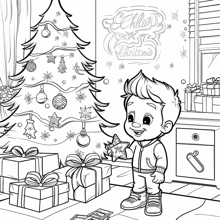 Download Christmas Coloring Book, Christmas Coloring Page, Children'S