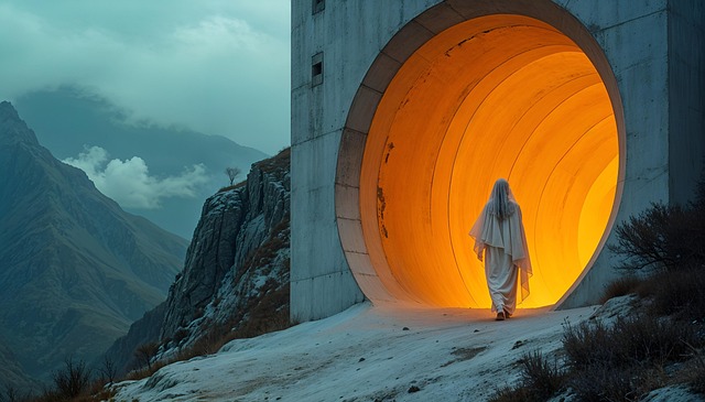 Ai Generiert, Frau, Tunnel, Portal