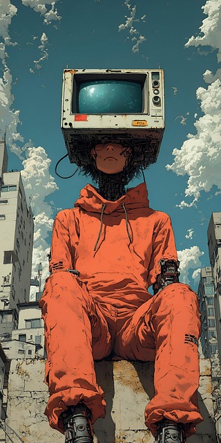 Free man human tv illustration