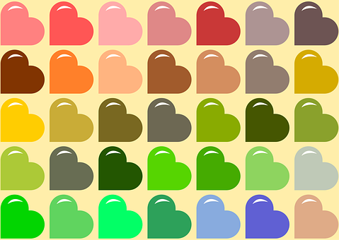 Herzen, Liebe, Muster, Bunt