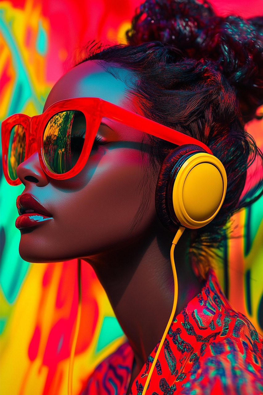 Download free HD stock image of Black Woman Red Sunglasses Free black woman red sunglasses pop art illustration
