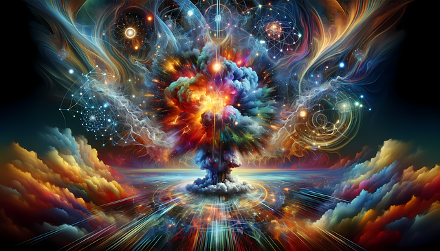 量子计算, 原子弹爆炸, 轰炸, 爆炸, 破坏, 爆裂, 砰, 云, 黑暗的