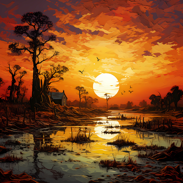 Ai Generado, Río, Atardecer, Amanecer