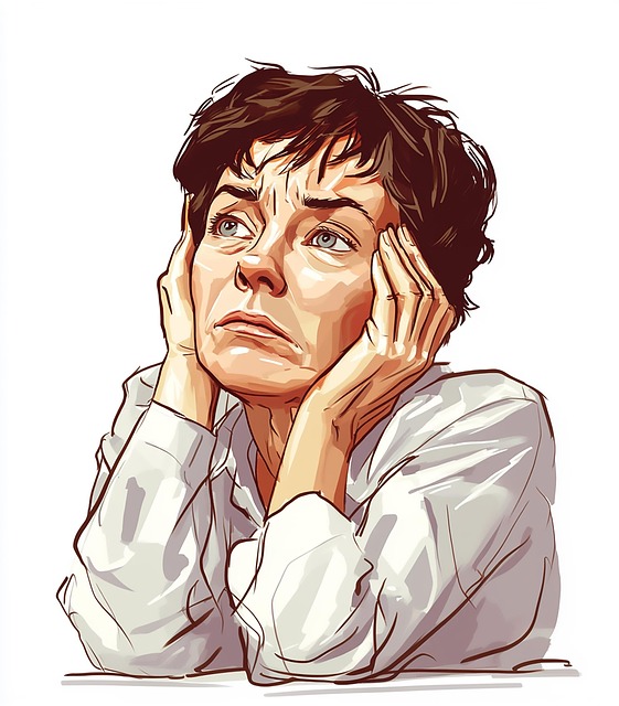 Free ai generated woman thoughtful illustration