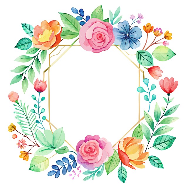 Free flowers frame border illustration