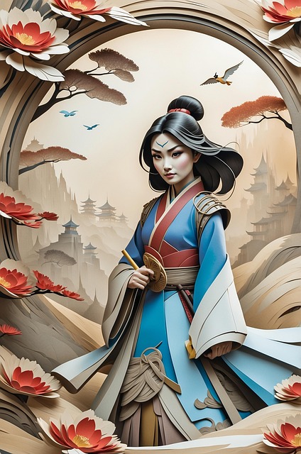 Free geisha japan kimono illustration