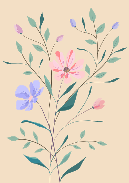 Free flower plant leaves illustration