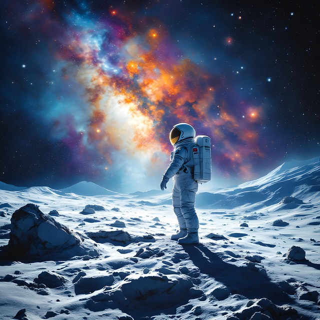 Free ai generated astronaut moon illustration