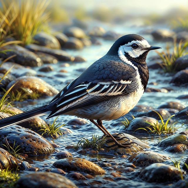 Bachstelze, Wildvogel, Vogel, Bach