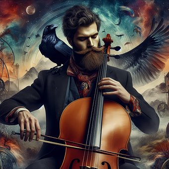 Mann, Musiker, Cello, Musikk