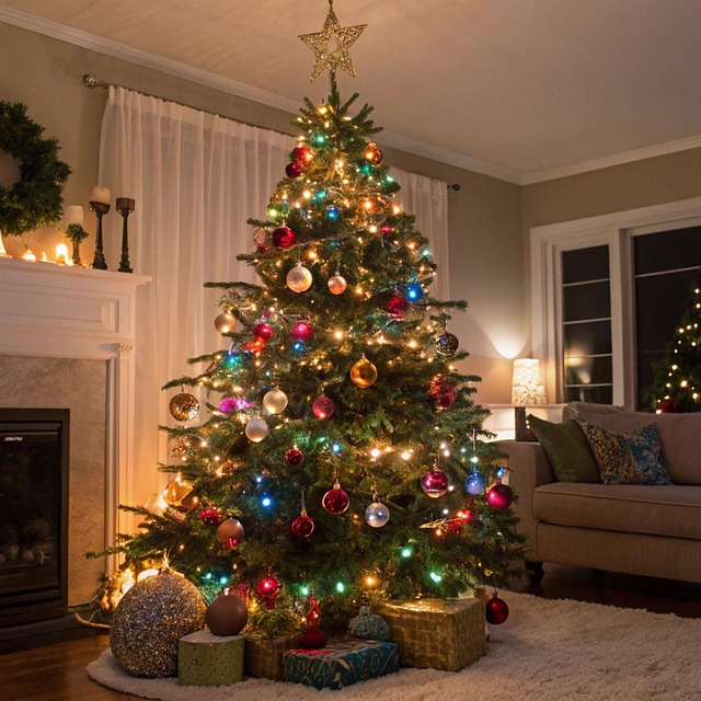 Árbol, Clásico, Blanco, Tarjeta, Oro