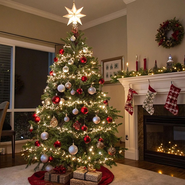 Árbol, Clásico, Blanco, Tarjeta, Oro