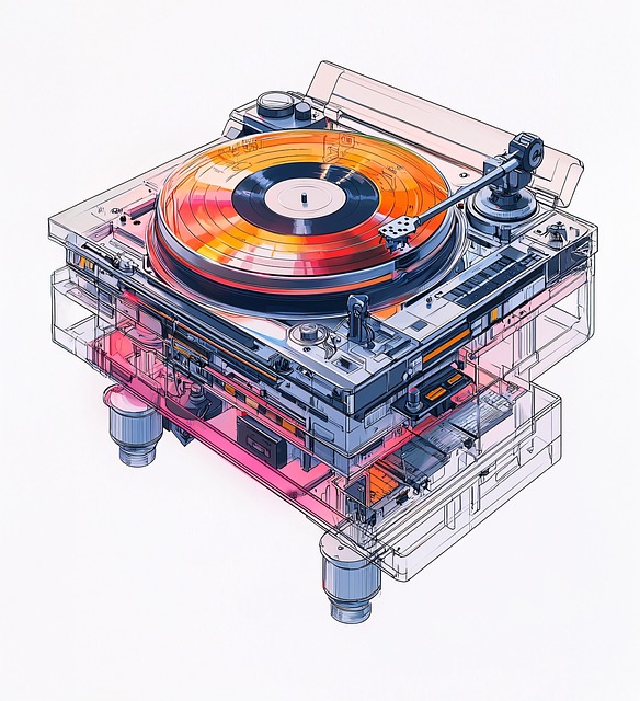 Free turntable vinyl record illustration