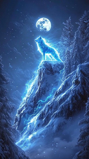 Free wolf spirit glowing illustration