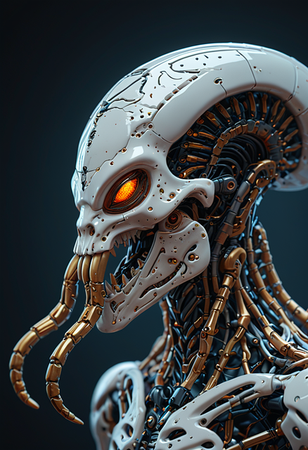 Free ai generated alien robot illustration