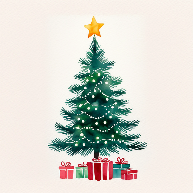 Free ai generated christmas christmas tree illustration