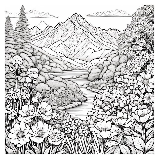 Free Black And White Coloring Book illustration and picture
