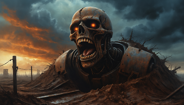 Free ai generated skull rusty illustration