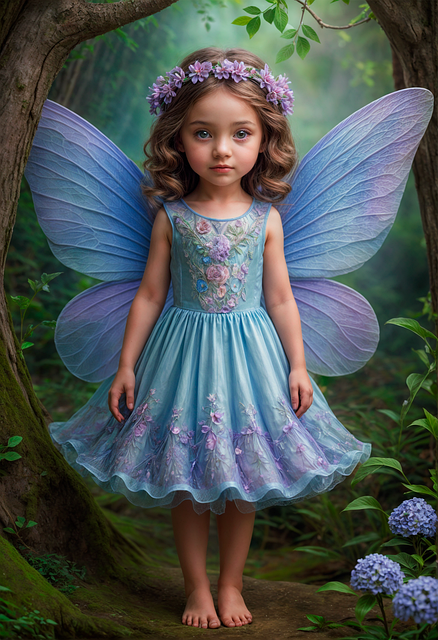 Free ai generated little girl child illustration