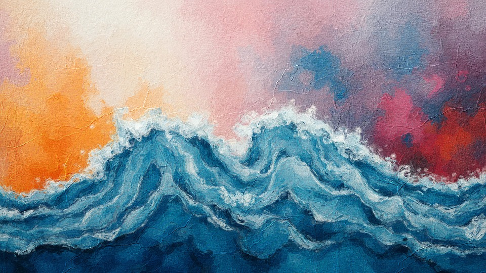 海浪高涨 海浪绘画 强大的潮汐 - Pixabay上的免费照片
