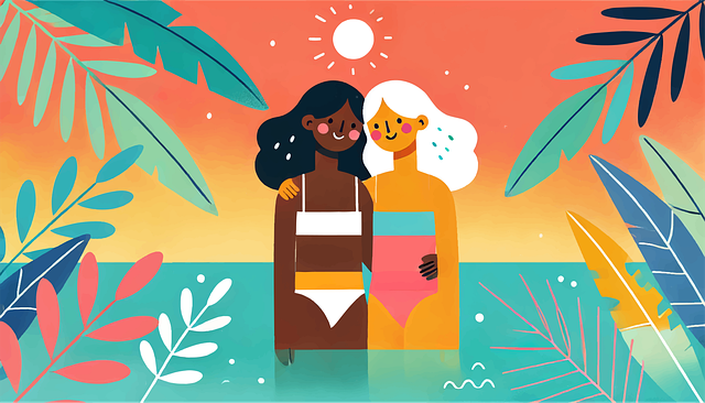 Free ai generated women beach vector