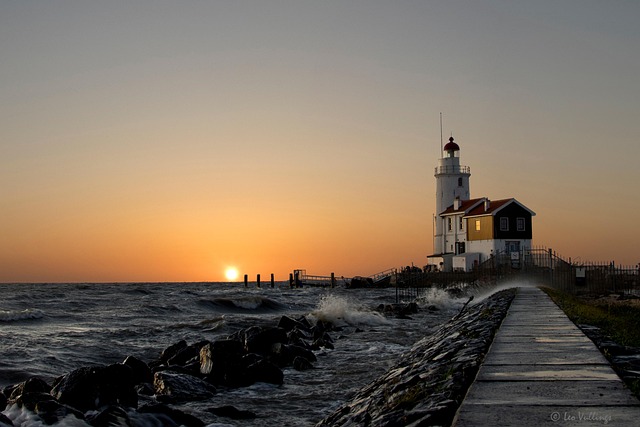 Fyrtårn, Marken, Holland, Nautisk, Hav