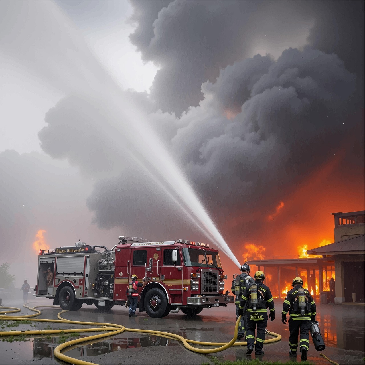 Download Fire Fighter, Fire Man, Fire Battling. Royalty-Free Stock ...